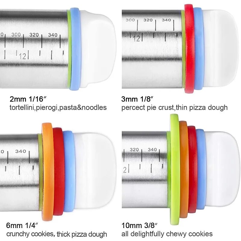 17Inch Stainless Steel Adjustable Rolling Pin - Home Items Direct