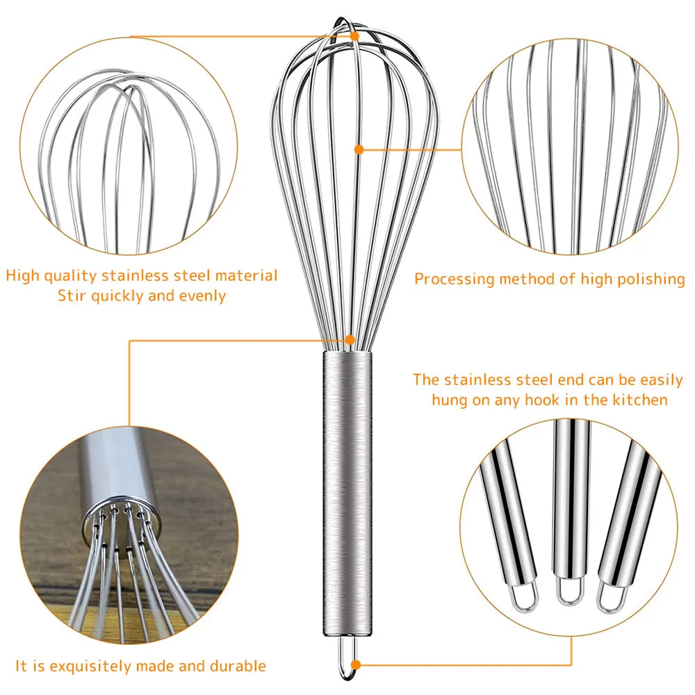 8/10/12 Inch Stainless Steel Whisk - Home Items Direct