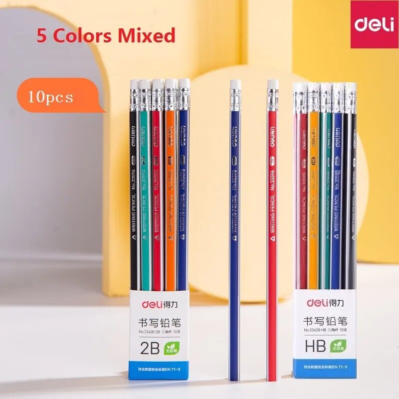 2B HB Triangle Pencils - Pack of 10 - Home Items Direct