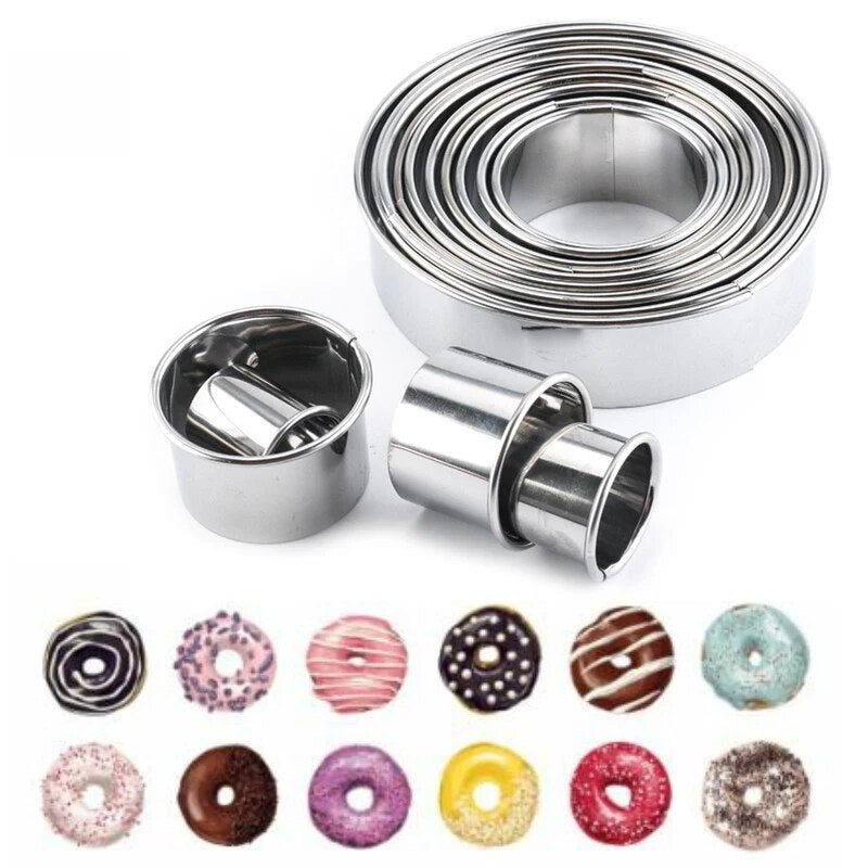 11pcs/Set Stainless Steel Round Cake Mould - Home Items Direct