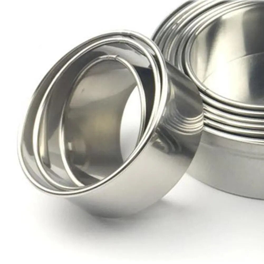 11pcs/Set Stainless Steel Round Cake Mould - Home Items Direct