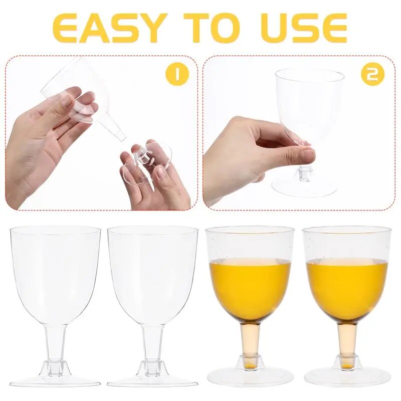 20 x 170ml Plastic Wine Cups - Home Items Direct