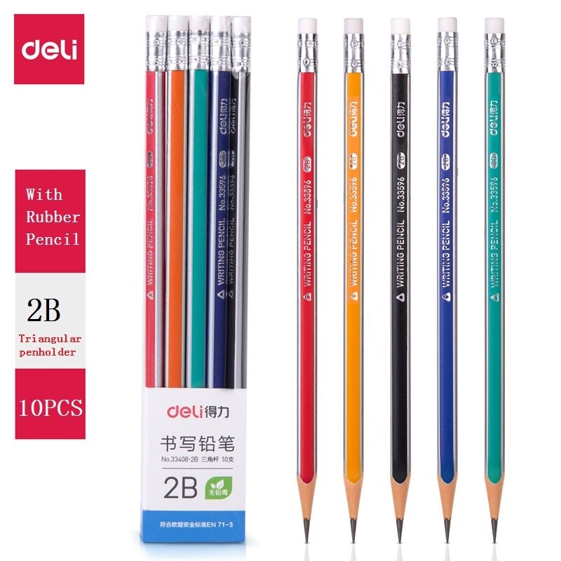 2B HB Triangle Pencils - Pack of 10 - Home Items Direct