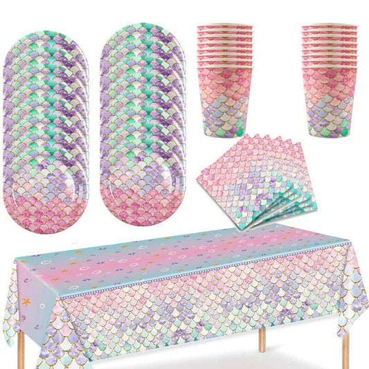 Mermaid Disposable Party Set - Home Items Direct