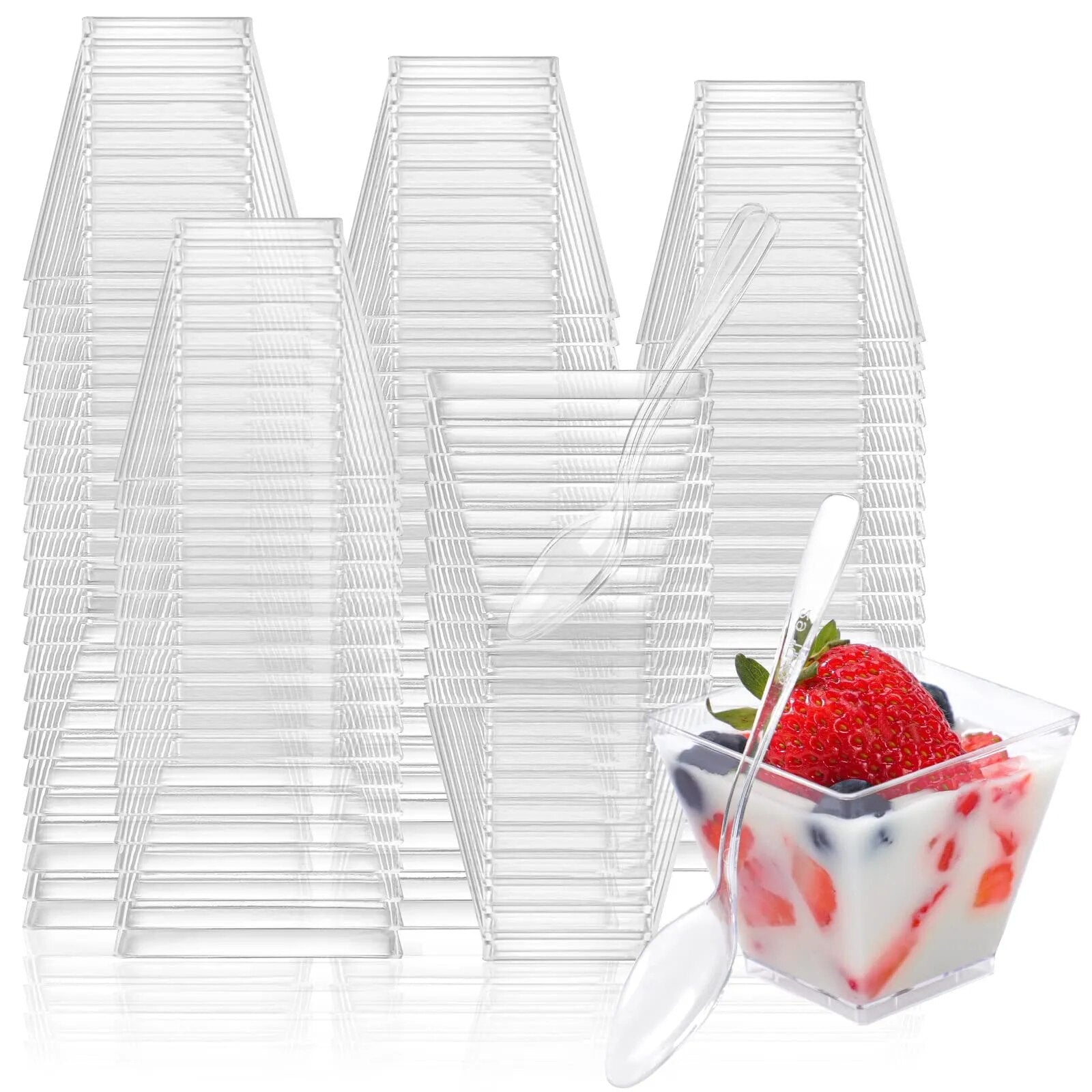 50 Plastic Desert Cups - Home Items Direct