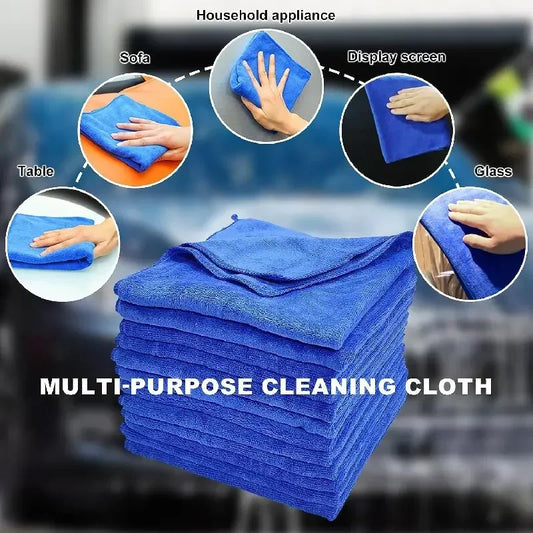 10 Blue Microfibre Cloths