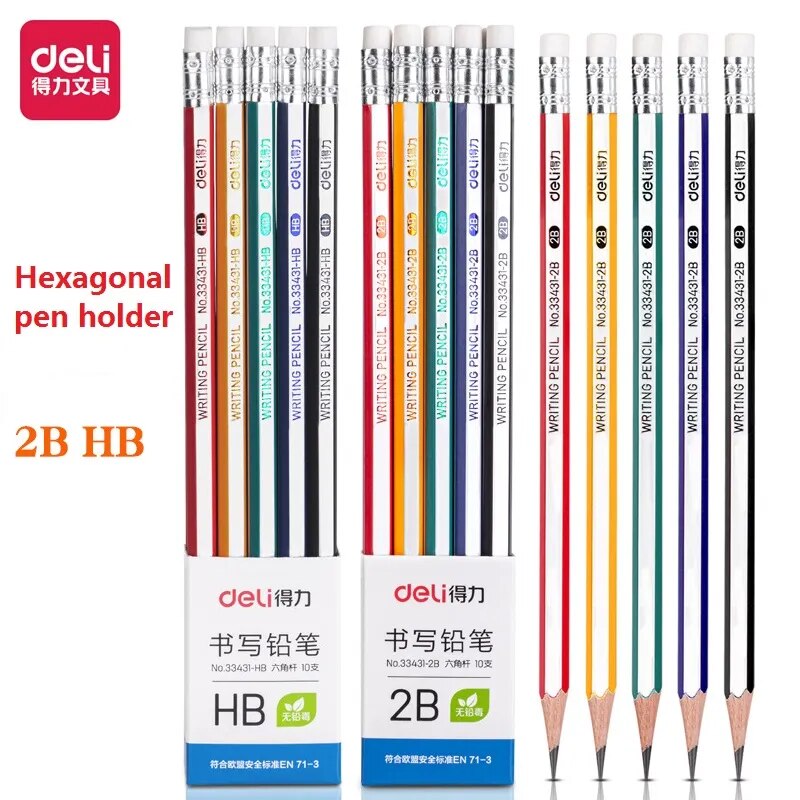 2B HB Triangle Pencils - Pack of 10 - Home Items Direct